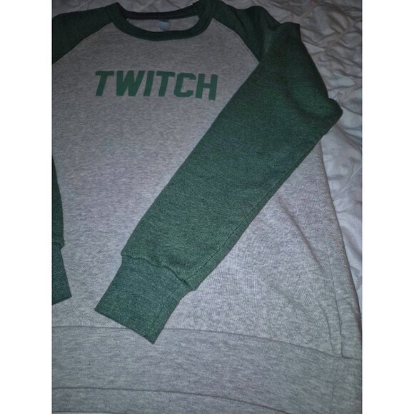 Twitch Raglan Sweatshirt Large By Alternative Apparel Gray Green - Picture 2 of 7